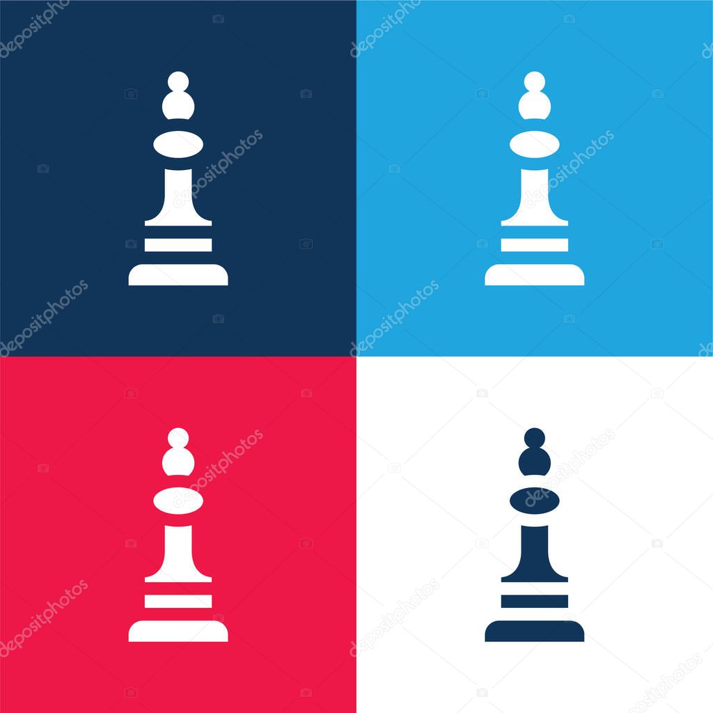 Bishop blue and red four color minimal icon set