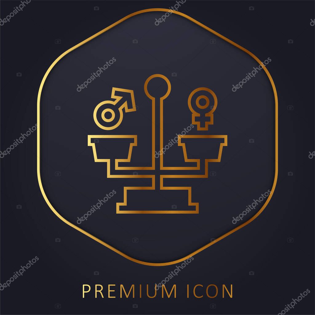 Balance golden line premium logo or icon