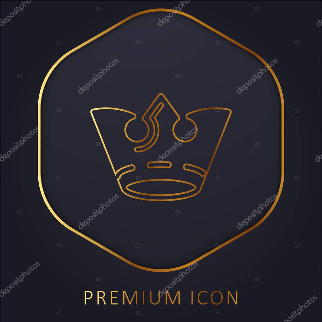 Crown golden line premium logo or icon