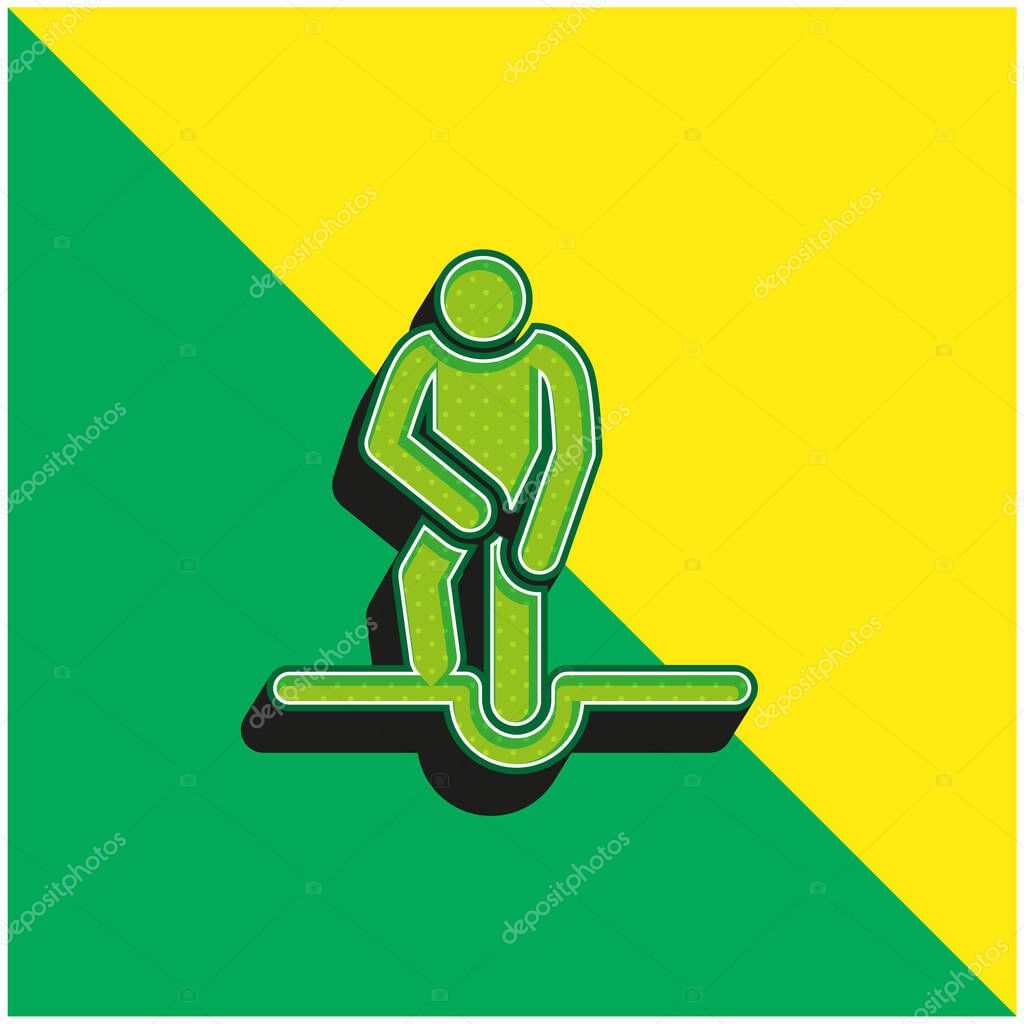 Accident Green and yellow modern 3d vector icon logo