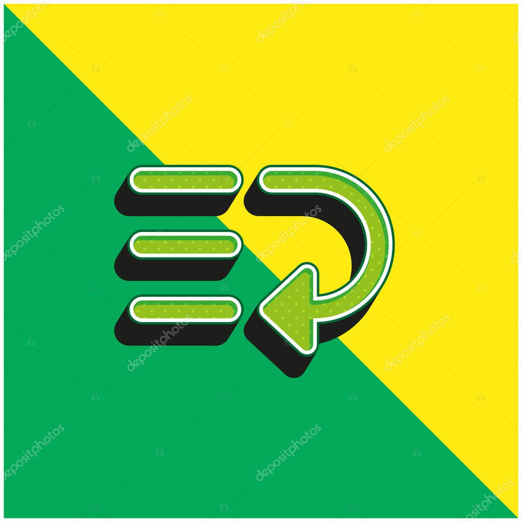 Bottom Green and yellow modern 3d vector icon logo