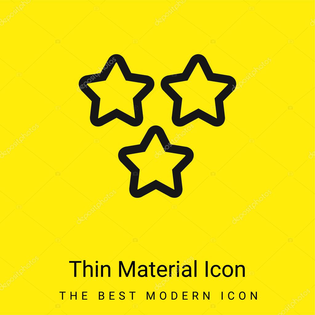 3 Stars Outlines minimal bright yellow material icon