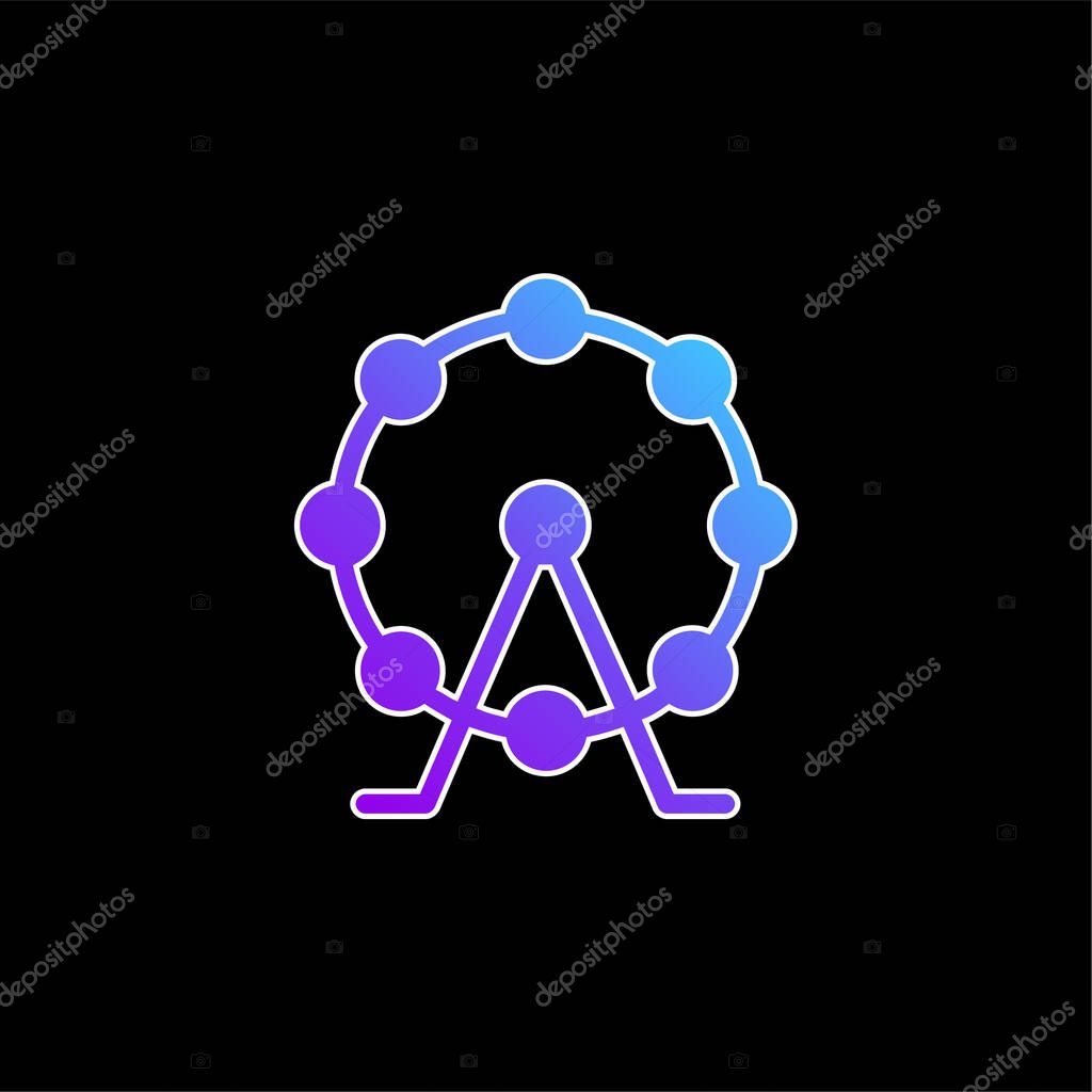 Big Ferris Wheel blue gradient vector icon