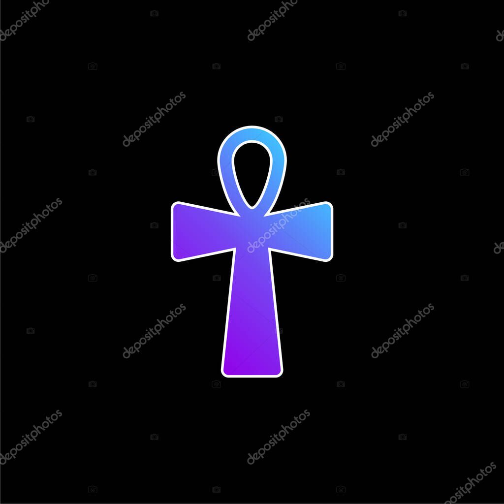 Ankh Cross blue gradient vector icon