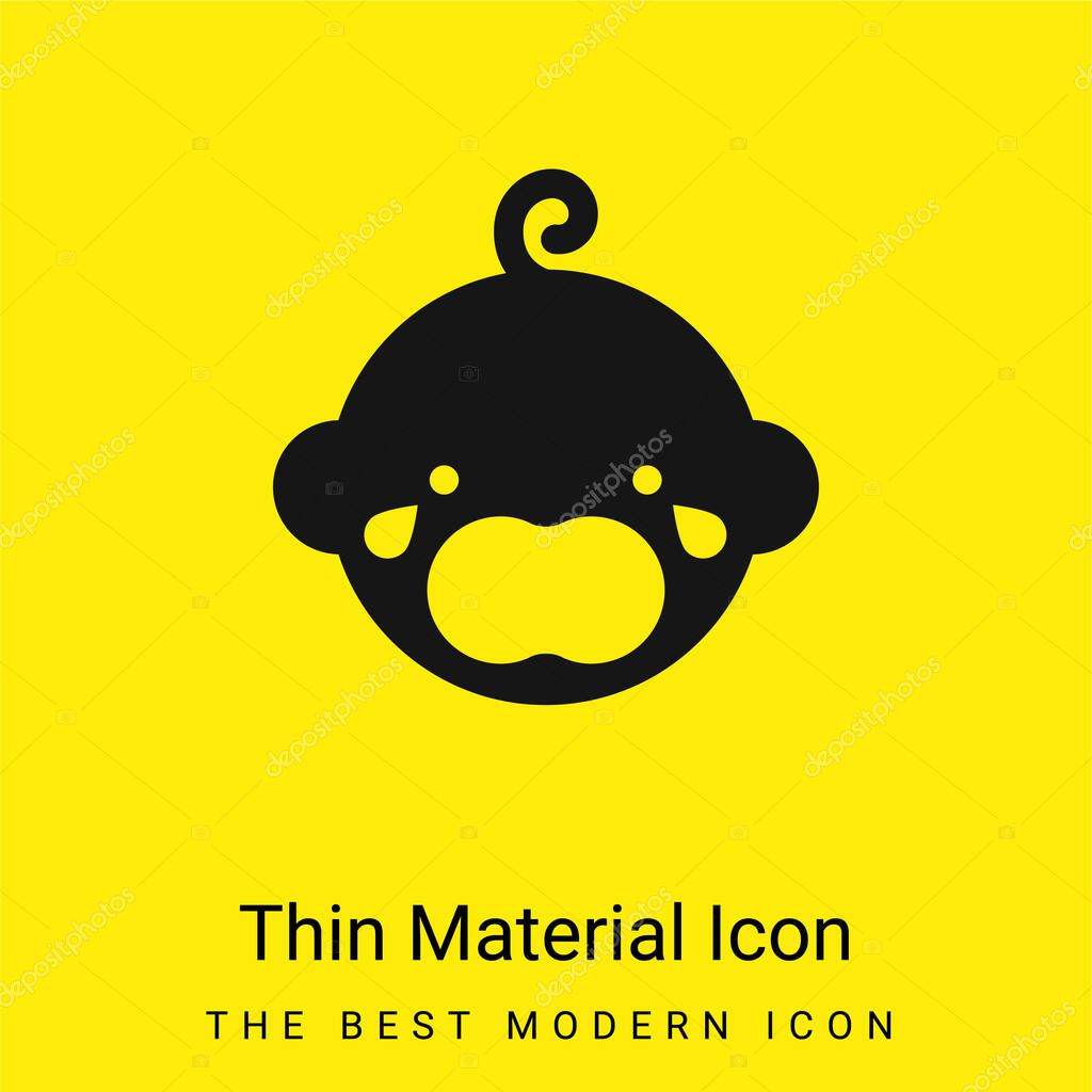 Baby Crying minimal bright yellow material icon