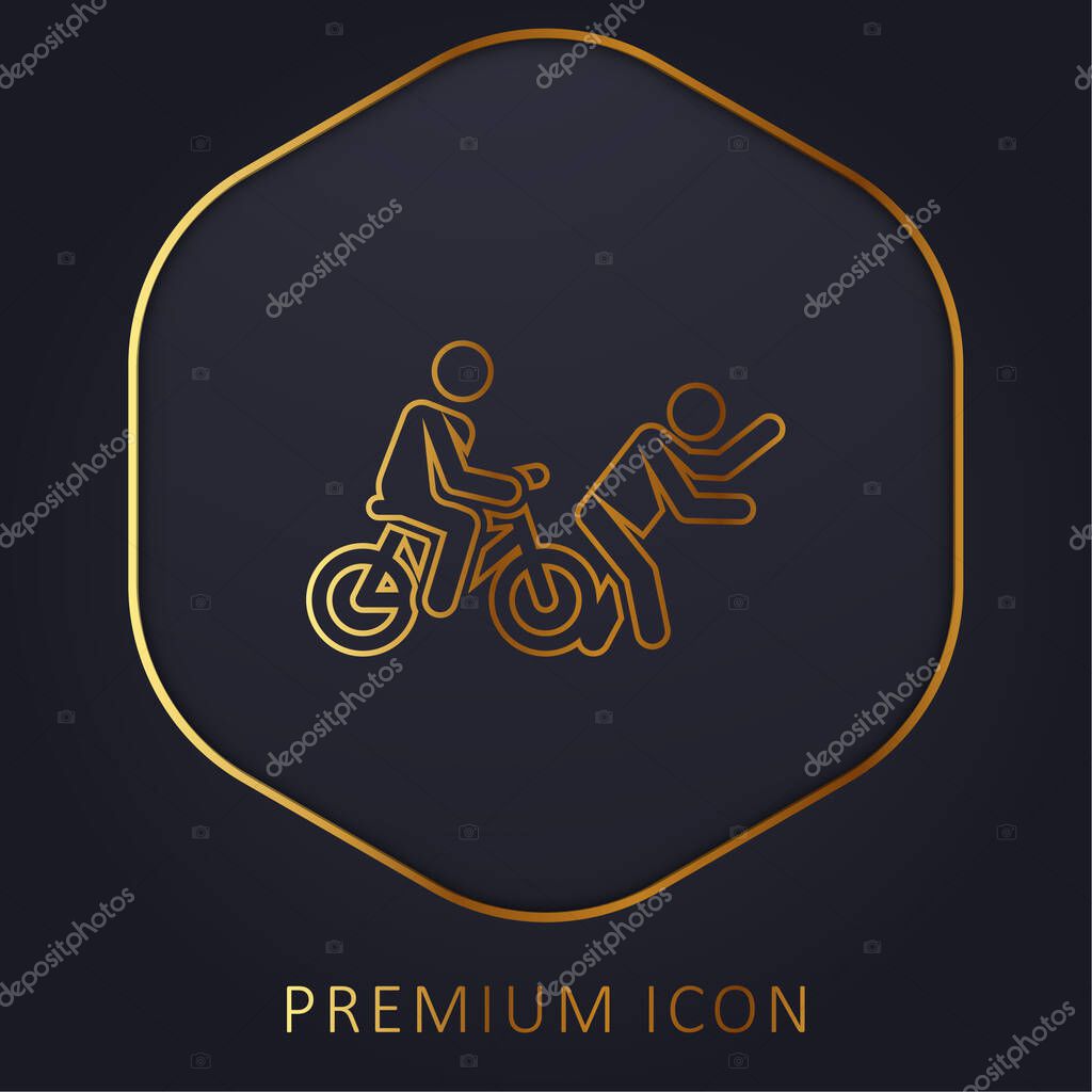 Accident golden line premium logo or icon