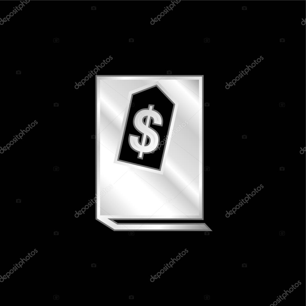 Book silver plated metallic icon