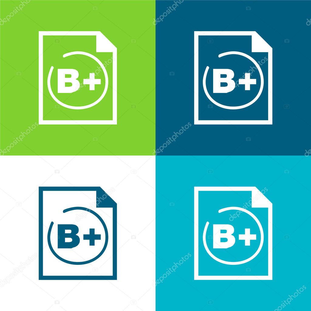 B Student Rating Symbol Flat four color minimal icon set
