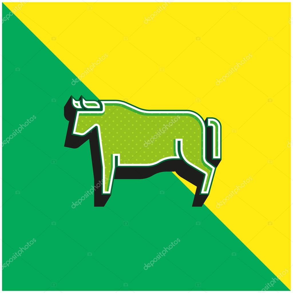Beef Green and yellow modern 3d vector icon logo