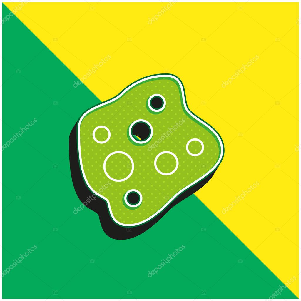 Amoeba Green and yellow modern 3d vector icon logo