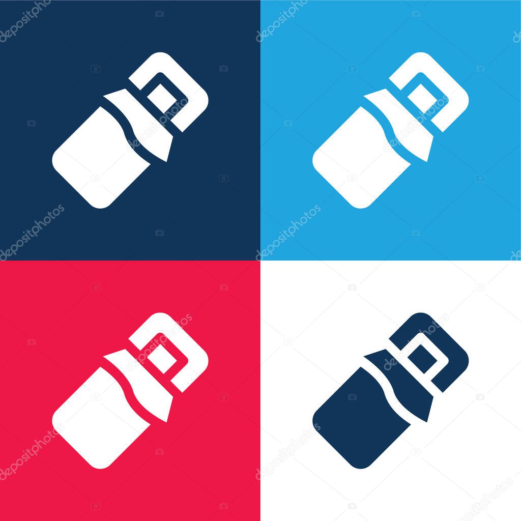 Bar blue and red four color minimal icon set