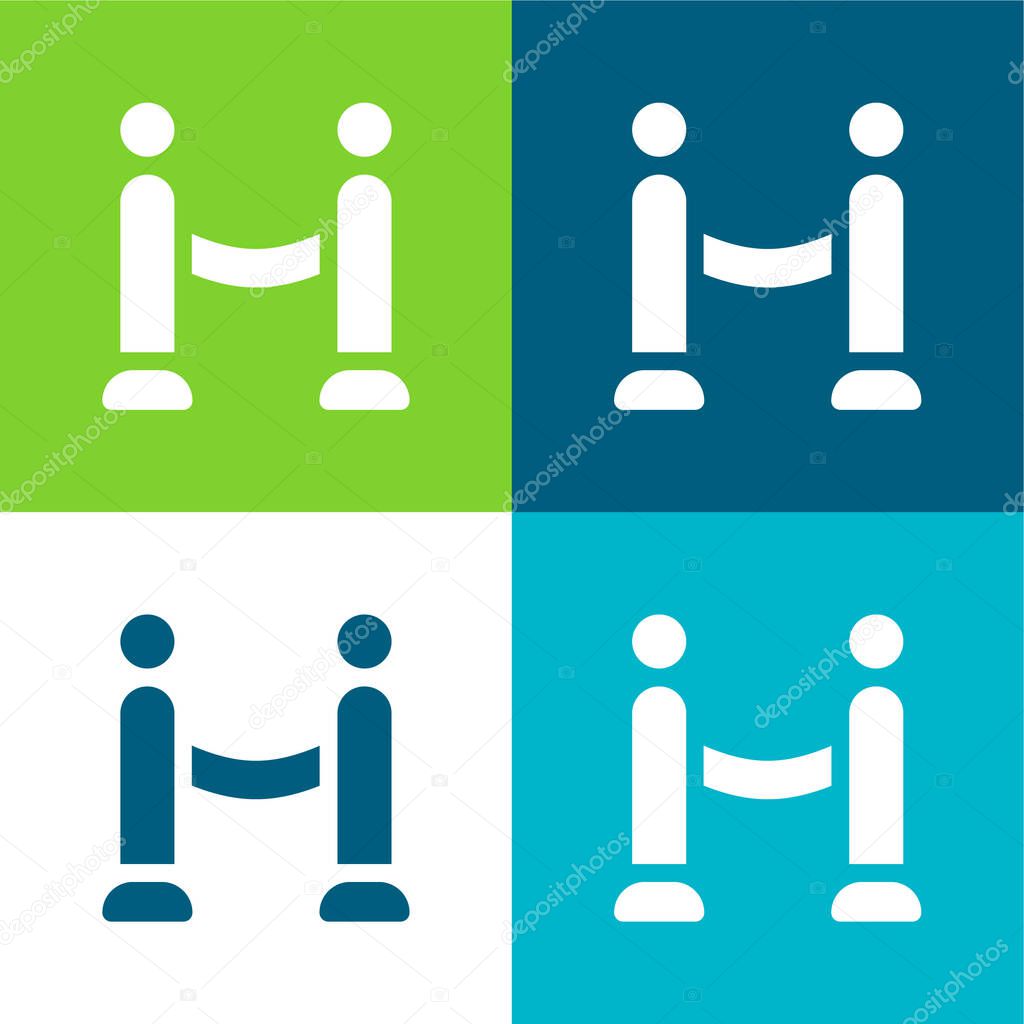 Barrier Flat four color minimal icon set