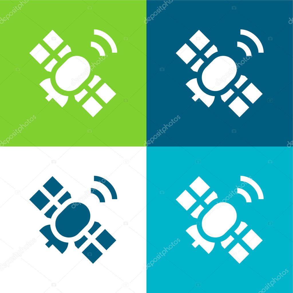 Antenna Flat four color minimal icon set