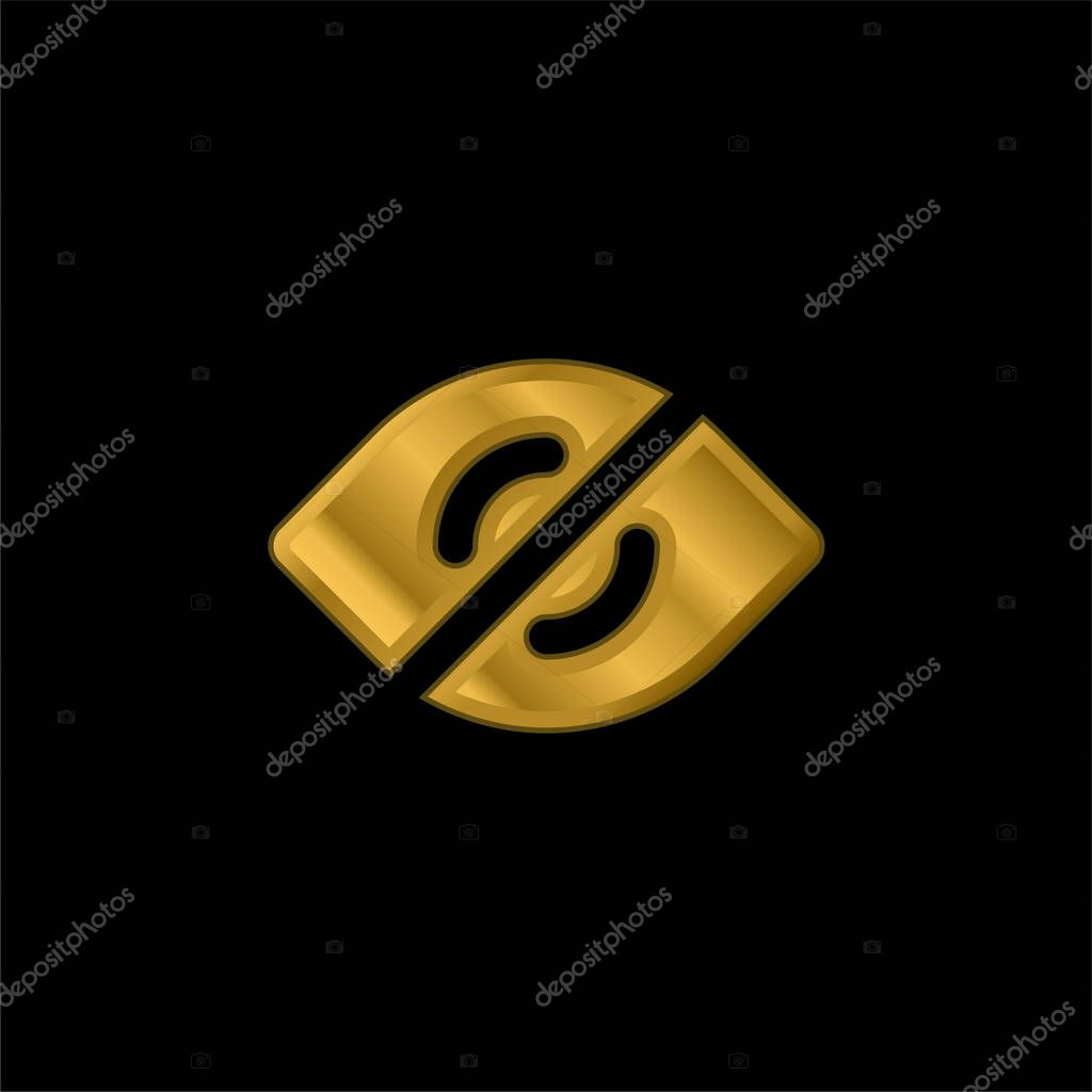 Blind gold plated metalic icon or logo vector