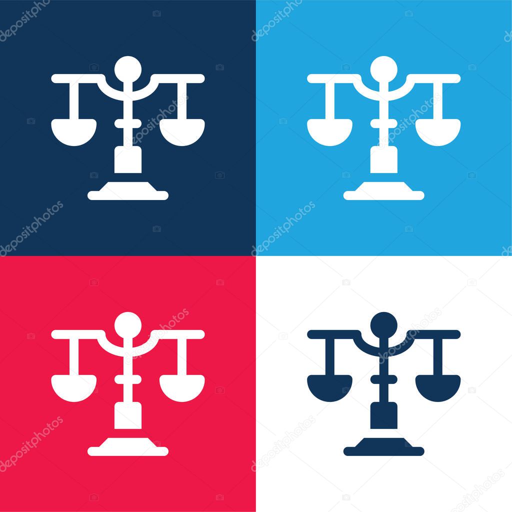 Balance blue and red four color minimal icon set