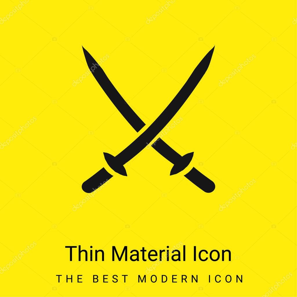2 Katanas minimal bright yellow material icon