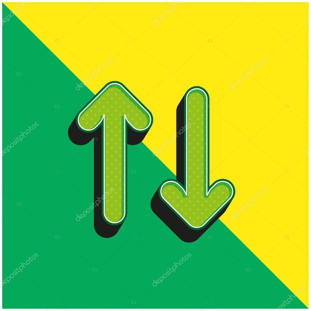 Arrows Green and yellow modern 3d vector icon logo