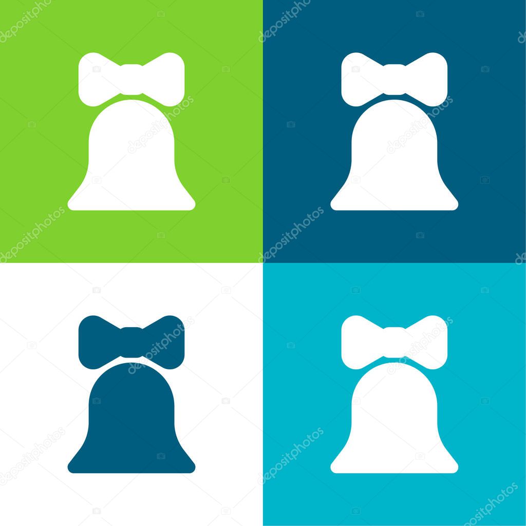 Bell Flat four color minimal icon set