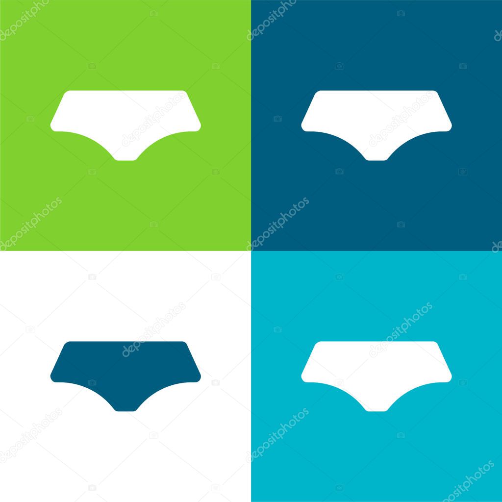 Black Pant Flat four color minimal icon set