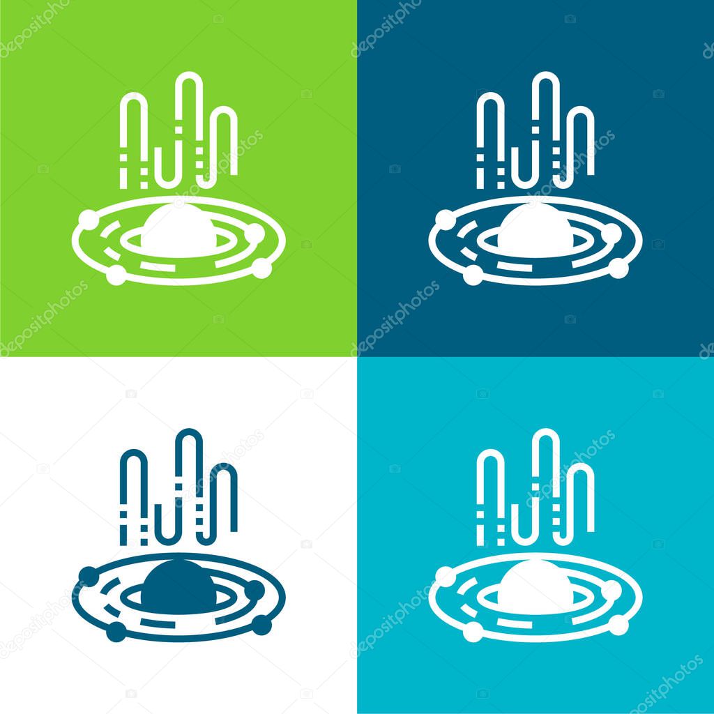 Black Hole Flat four color minimal icon set
