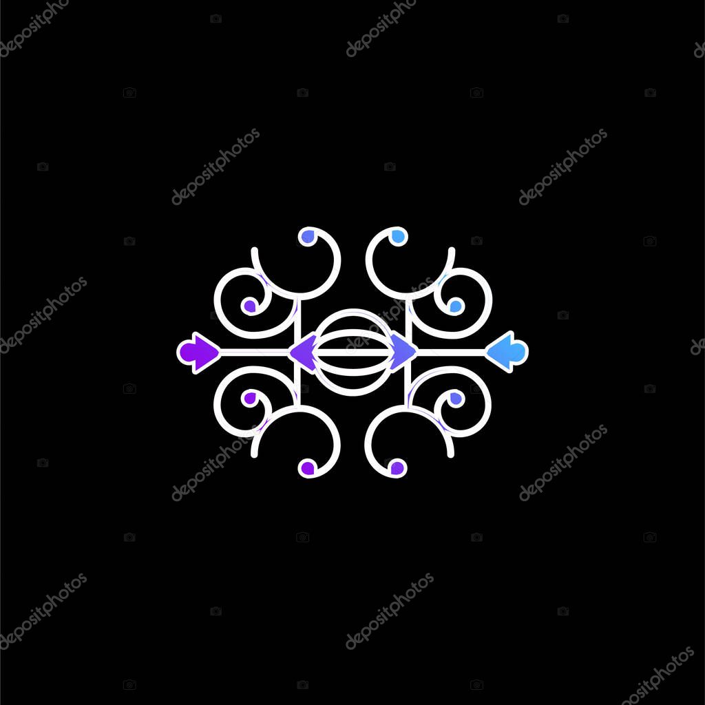 Ball Surrounded By Spirals blue gradient vector icon
