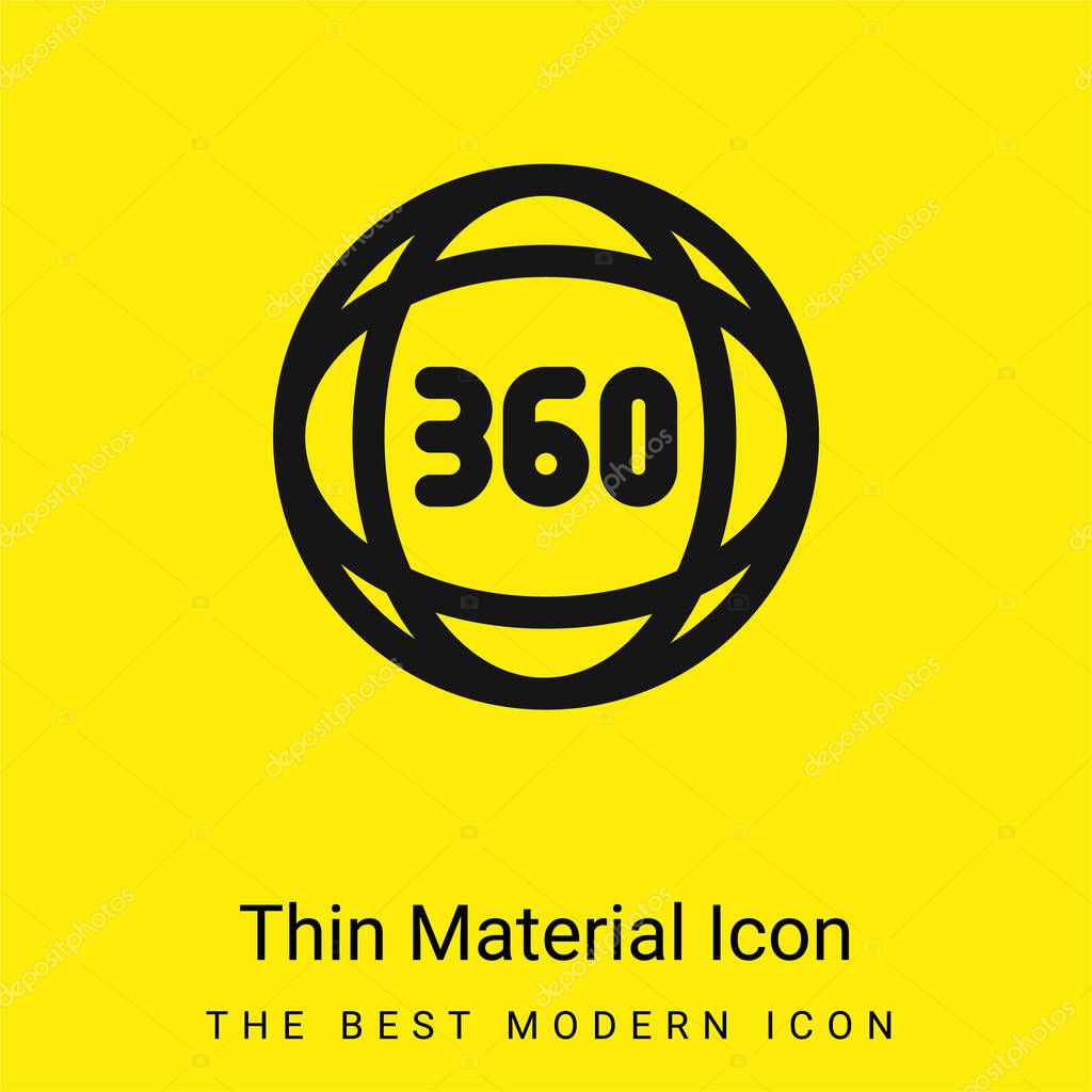 360 Degrees minimal bright yellow material icon