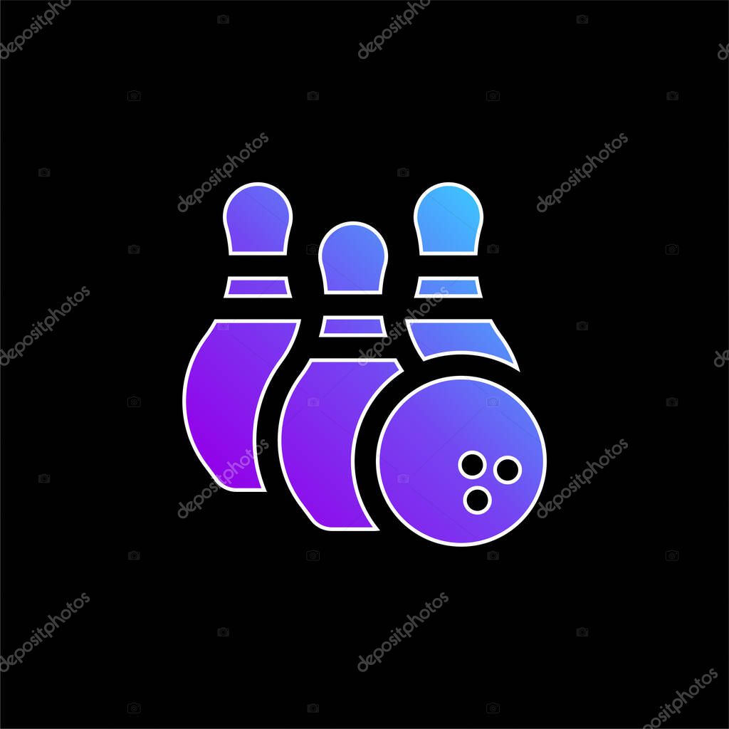 Bowling blue gradient vector icon