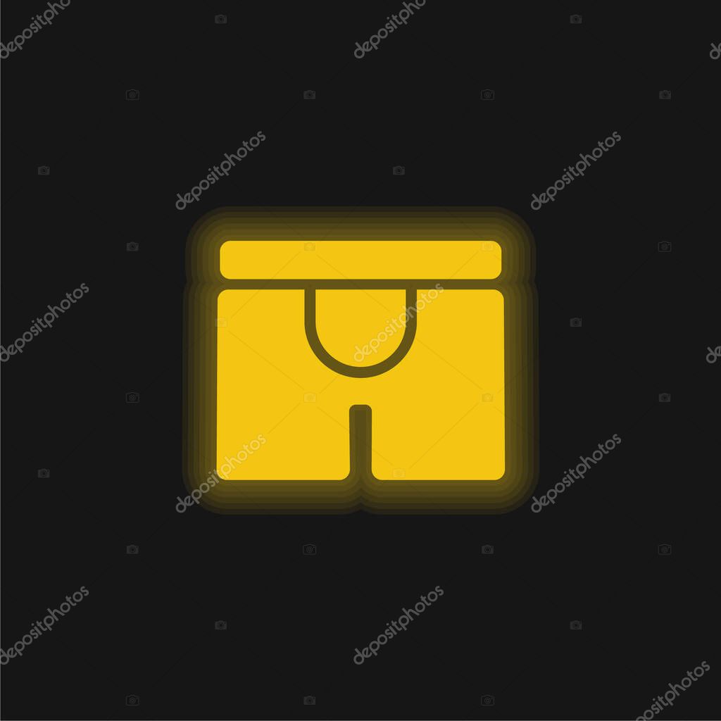 Boxers yellow glowing neon icon