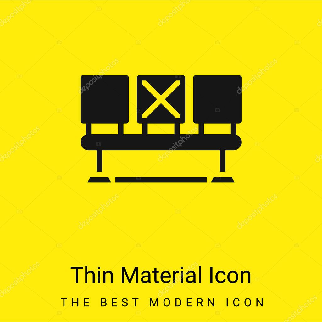 Bench minimal bright yellow material icon