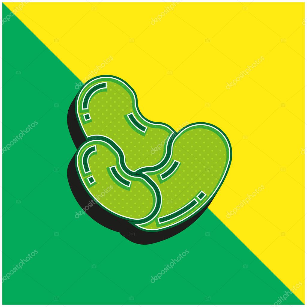 Bean Green and yellow modern 3d vector icon logo