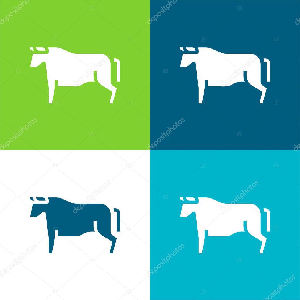Beef Flat four color minimal icon set