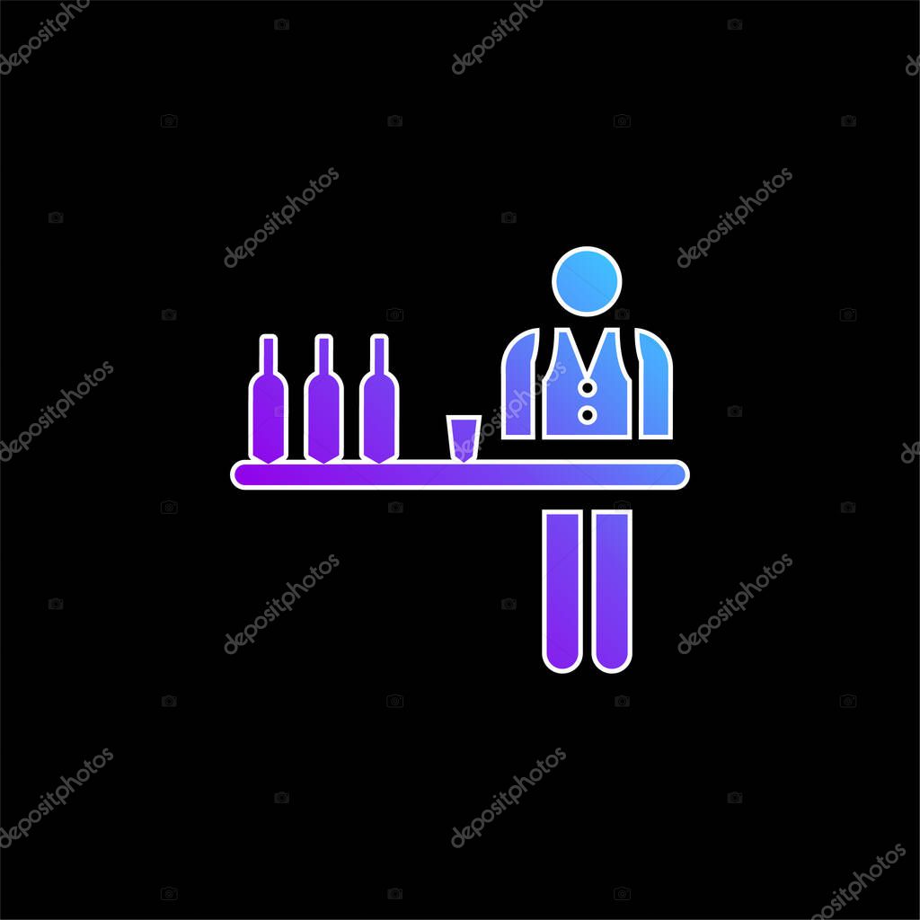 Barman blue gradient vector icon