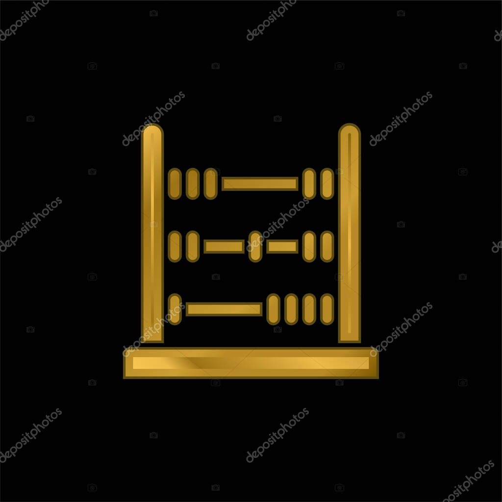 Abacus gold plated metalic icon or logo vector
