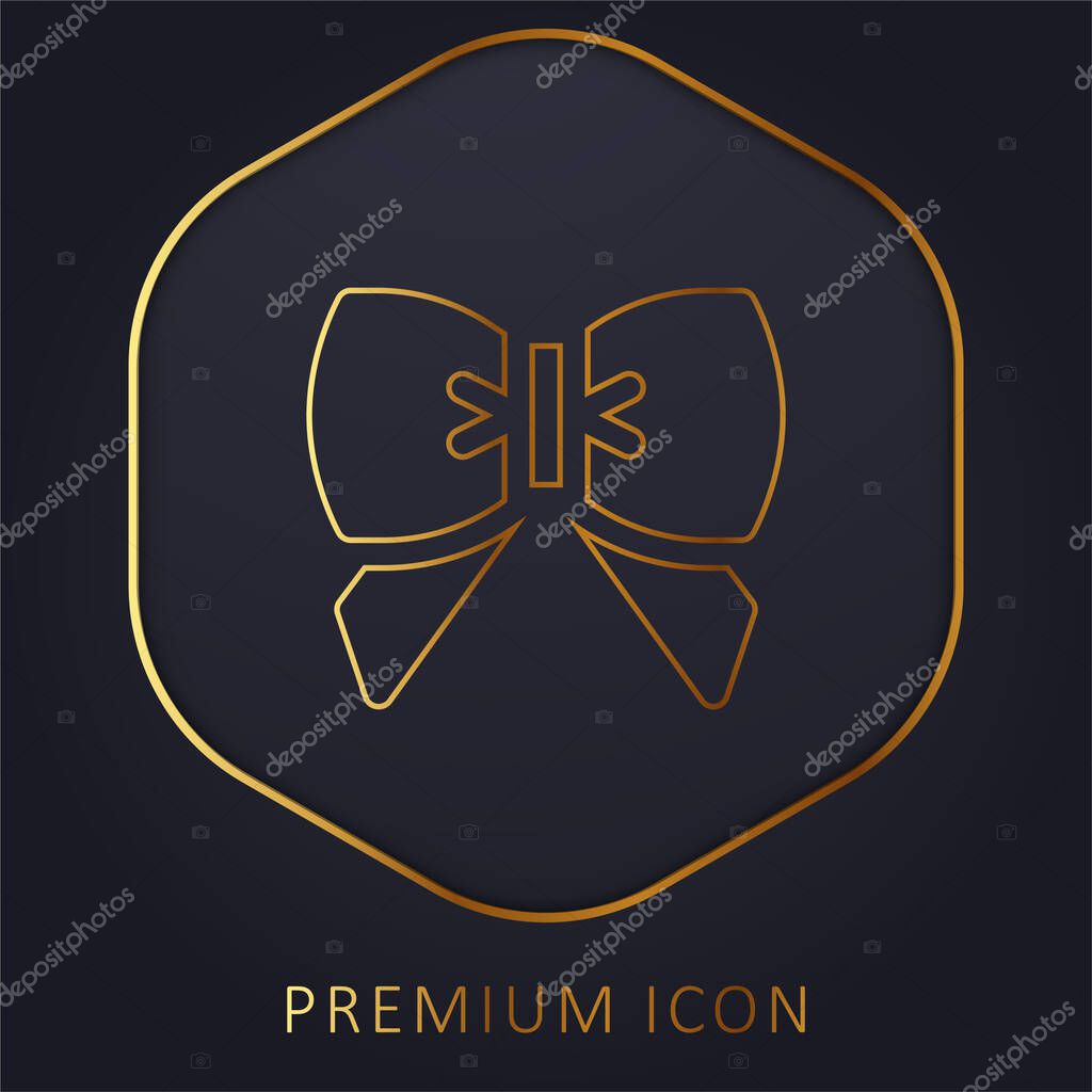 Bow golden line premium logo or icon