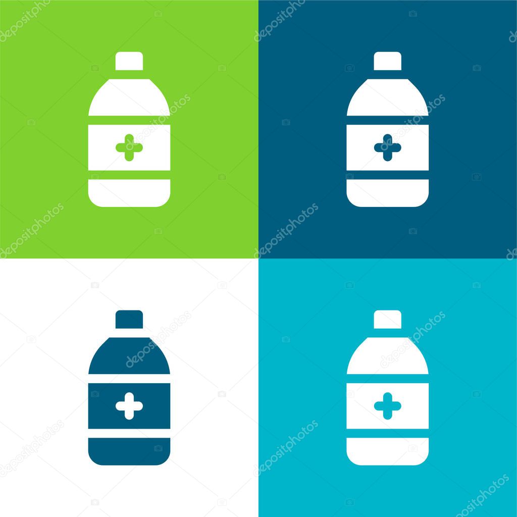 Alcohol Flat four color minimal icon set