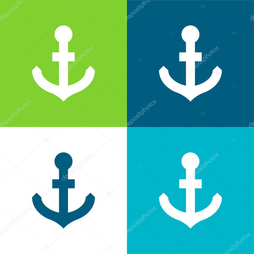Anchor Flat four color minimal icon set