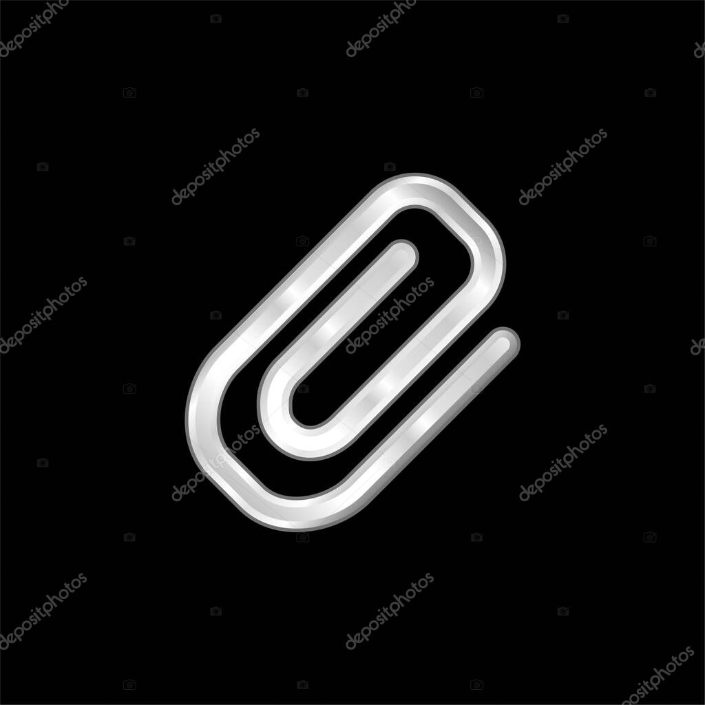 Attachment Diagonal Symbol Of A Paperclip silver plated metallic icon