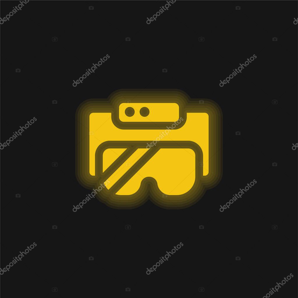 Ar Glasses yellow glowing neon icon