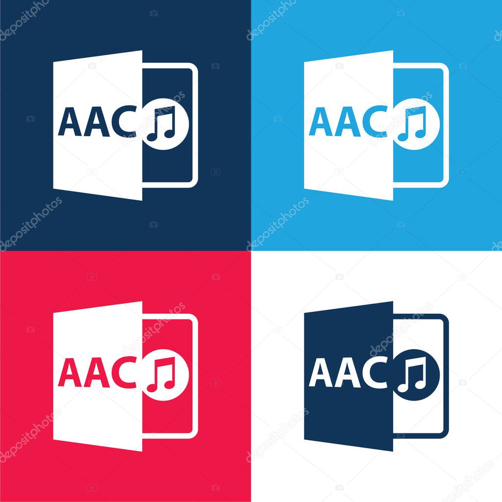 Acc File Format Symbol blue and red four color minimal icon set