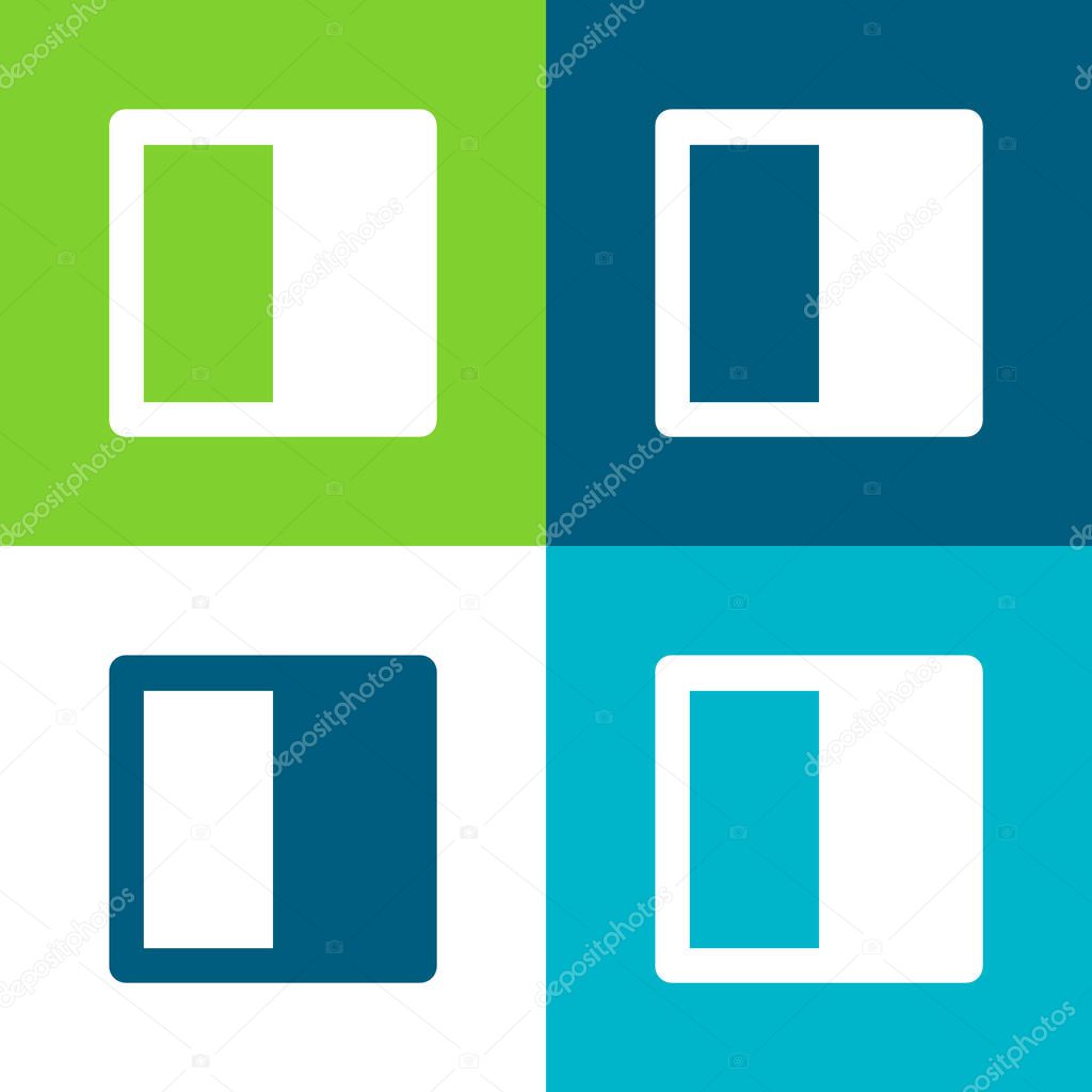 Black And White Flat four color minimal icon set