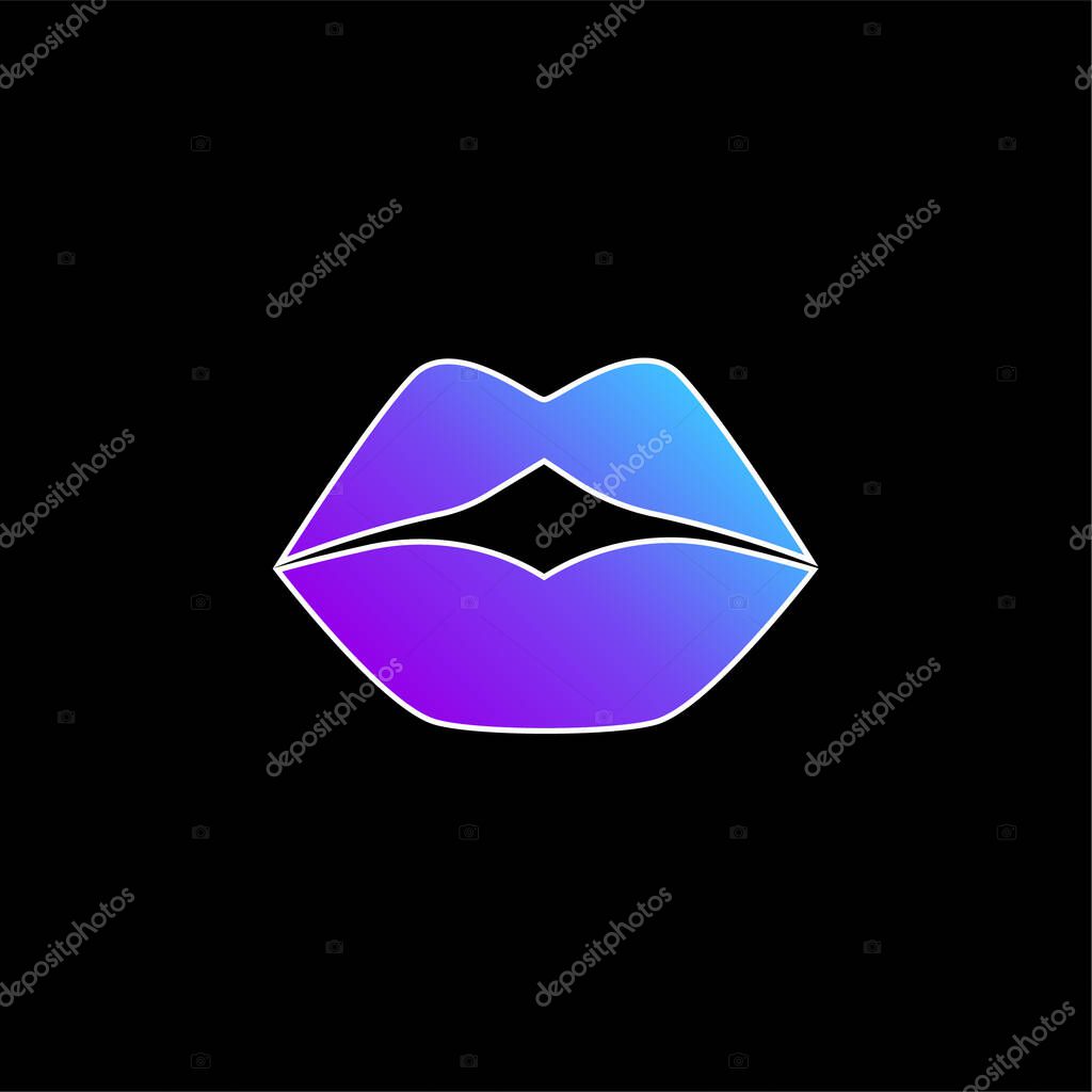 Big Lips blue gradient vector icon