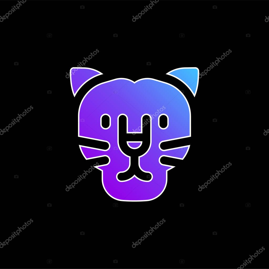 Black Panther blue gradient vector icon