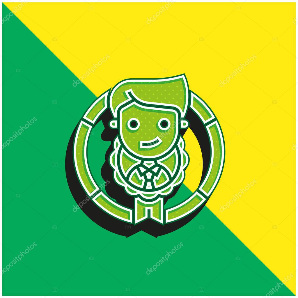 Appraisal Green and yellow modern 3d vector icon logo