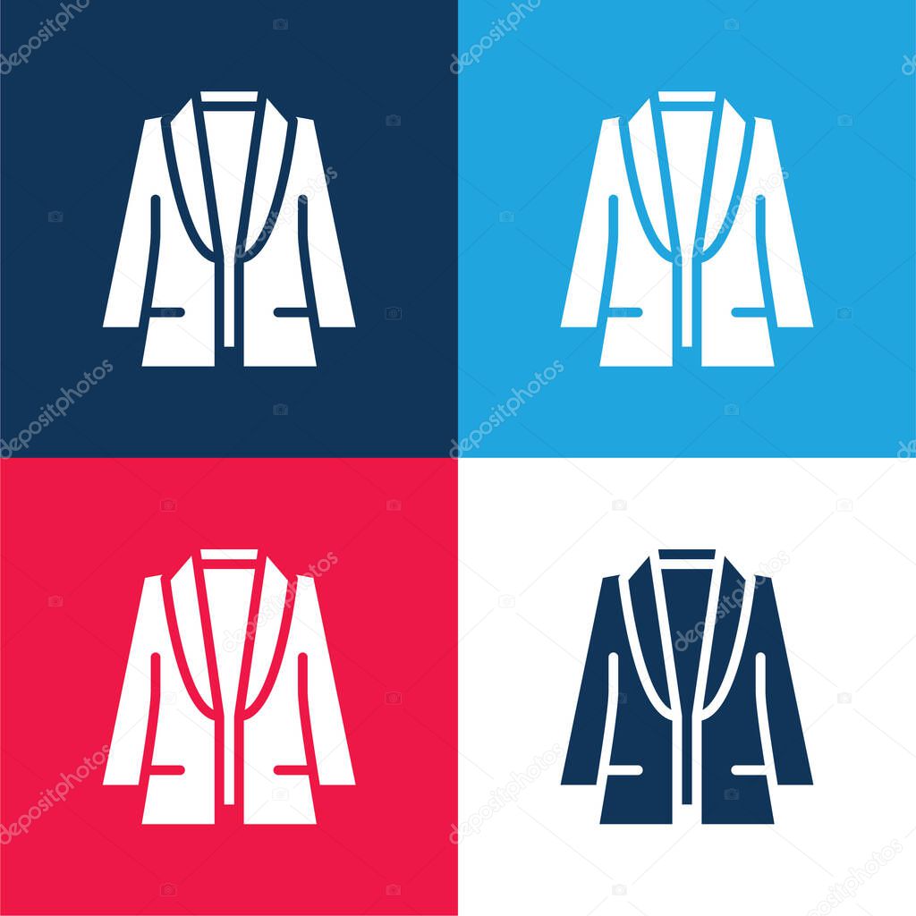 Blazer blue and red four color minimal icon set