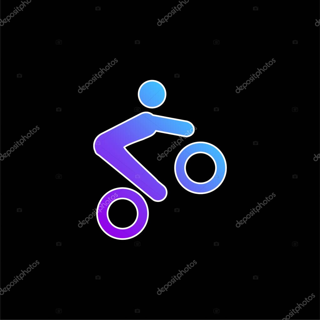Bike Tricks blue gradient vector icon
