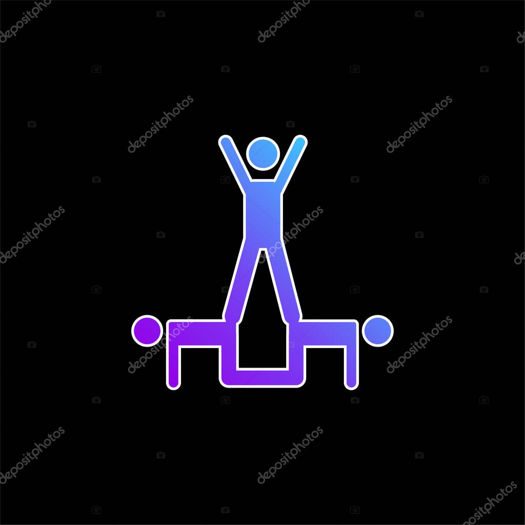 Acrobatics Acrobats Group Silhouette blue gradient vector icon