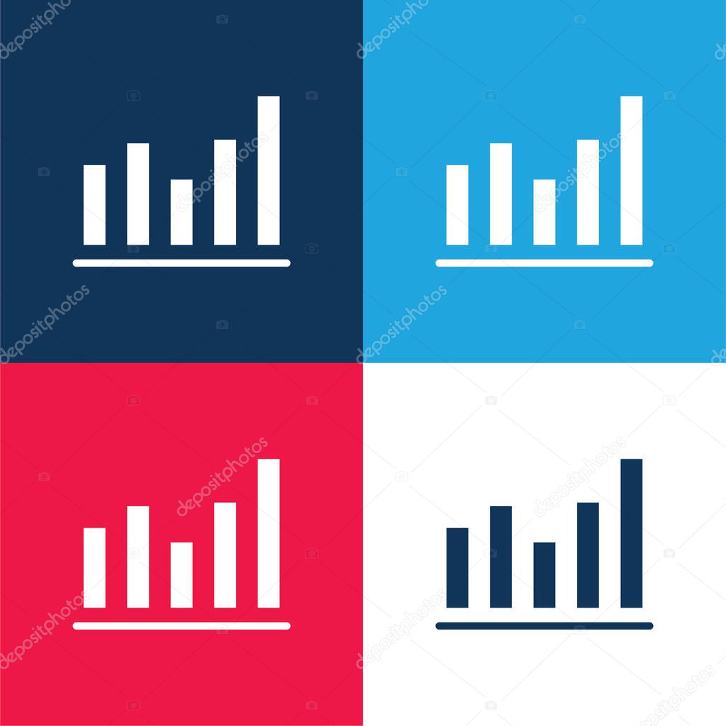 Activity blue and red four color minimal icon set