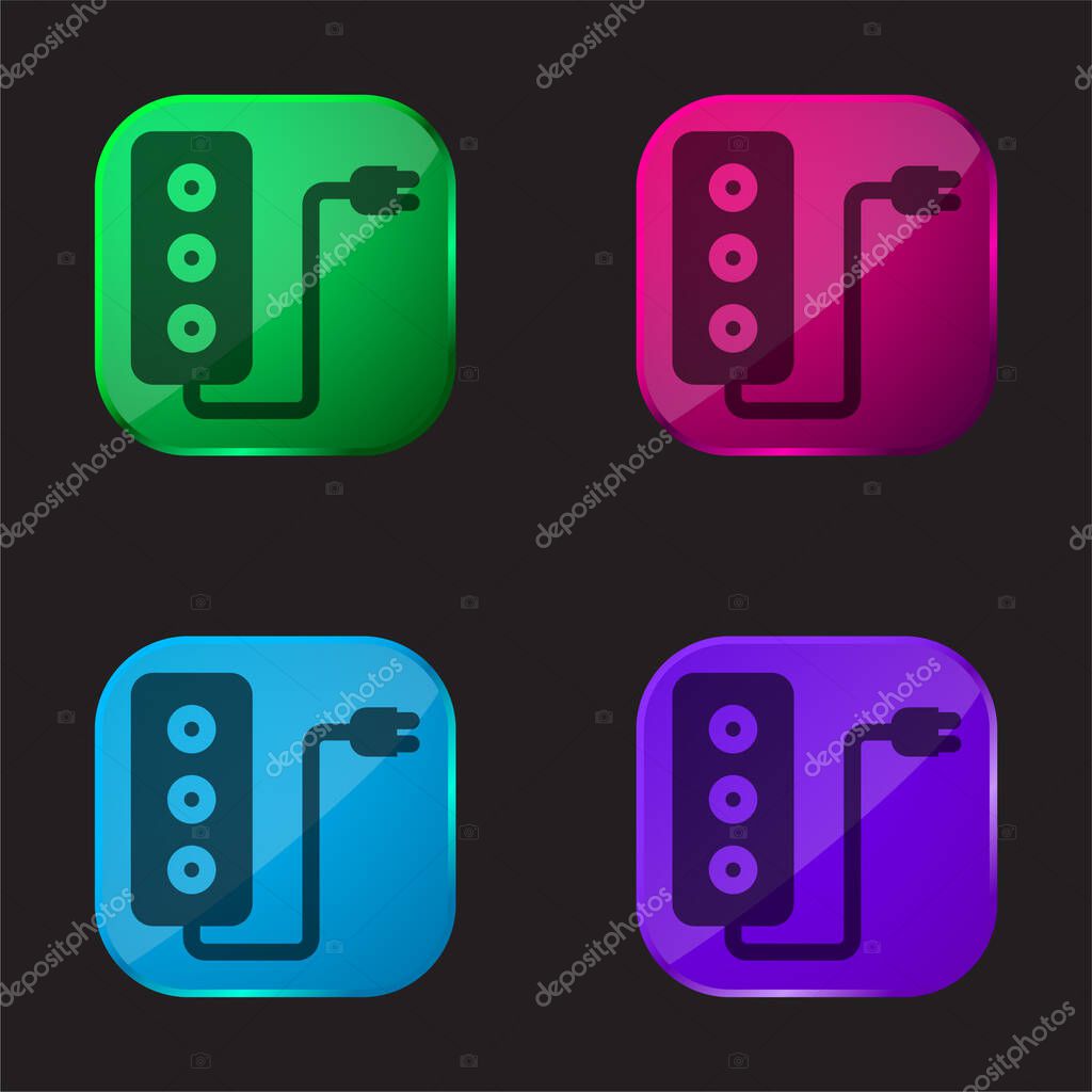 Adaptor four color glass button icon