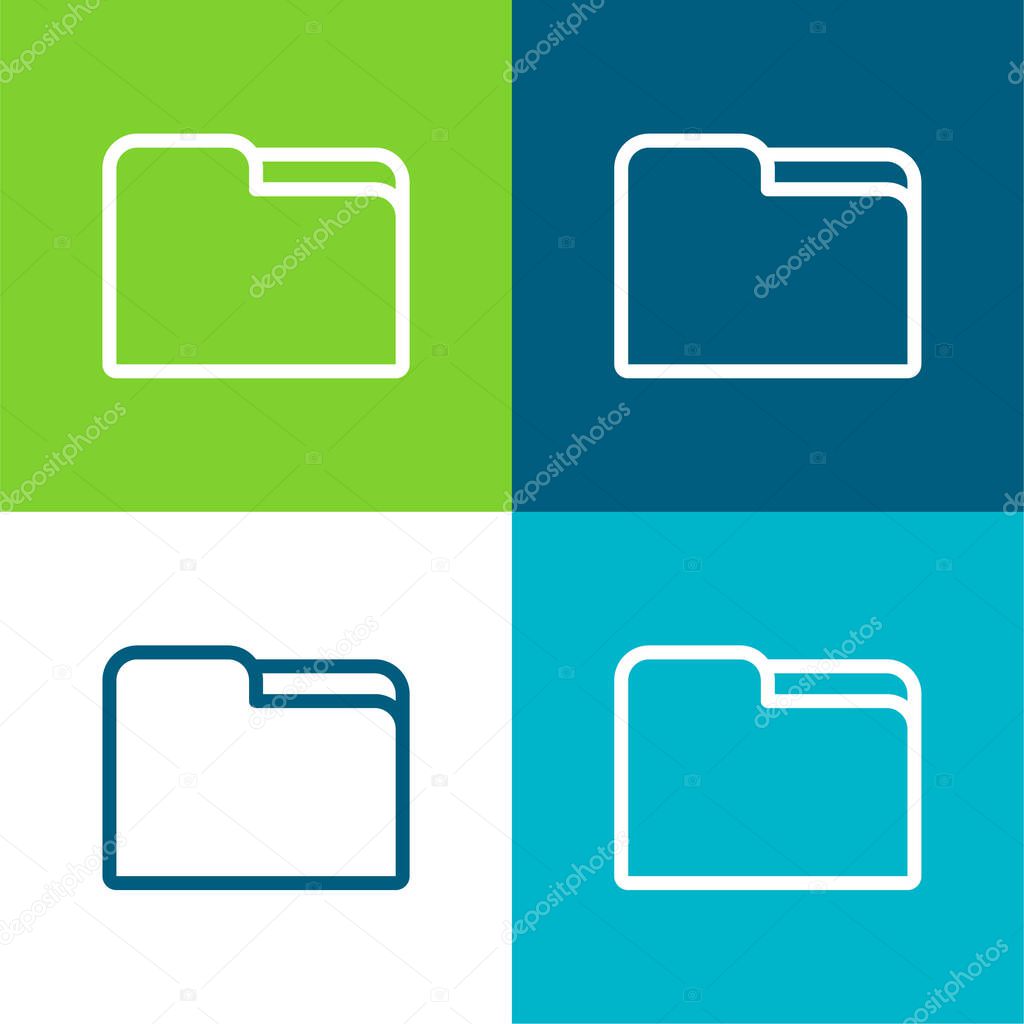 Big Folder Flat four color minimal icon set