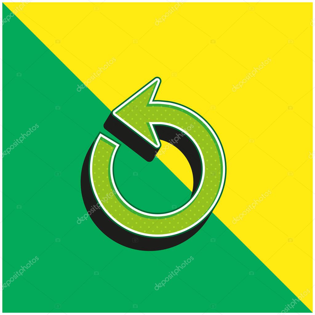 Arrow Circle Green and yellow modern 3d vector icon logo